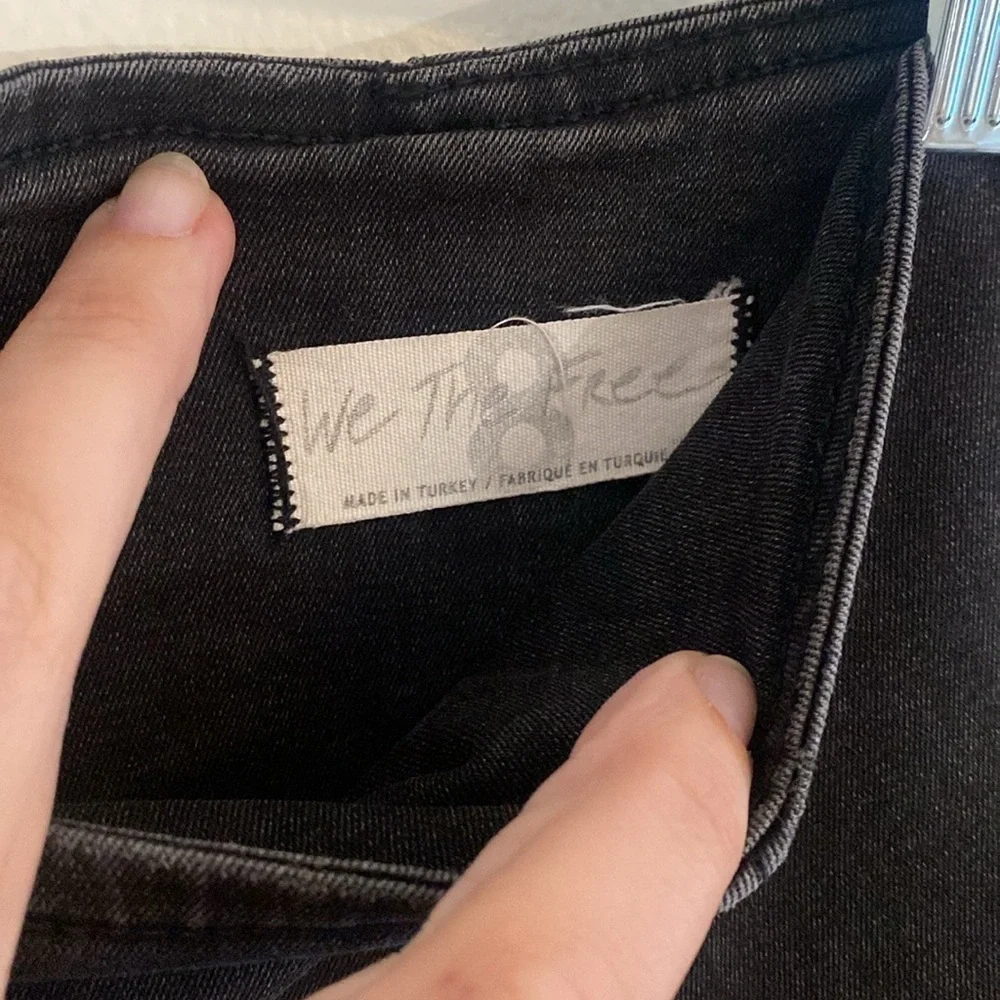 Free People We the Free Women's Highlands Denim Tiered Skirt Black size 8